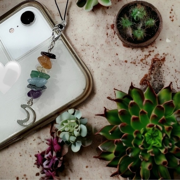 Gemstone Chakra Cell Phone Charm Purse Charm - Picture 1 of 5
